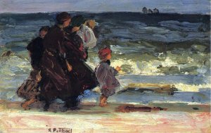 Main Product Photo of A Family at the Beach Painting by Edward Potthast