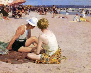 A Summer Vacation by Edward Potthast - Hand-Painted Oil Painting Reproduction