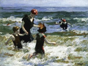 Main Product Photo of A Timid Bather Painting by Edward Potthast