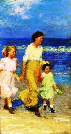 Main Product Photo of A Walk on the Beach Painting by Edward Potthast