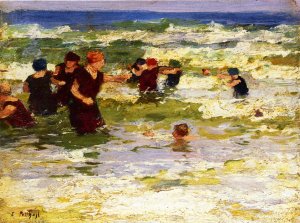 Main Product Photo of At the Beach Painting by Edward Potthast