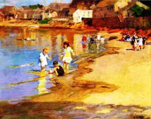 Main Product Photo of At the Beach Painting by Edward Potthast