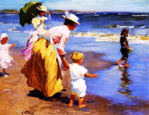 Main Product Photo of At the Beach Painting by Edward Potthast