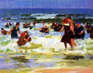 Main Product Photo of At the Beach Painting by Edward Potthast