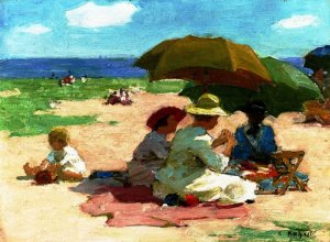Main Product Photo of At the Beach Painting by Edward Potthast