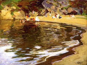 Bathers in a Cove by Edward Potthast Oil Painting Reproduction