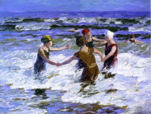 Main Product Photo of Beach Fun Painting by Edward Potthast