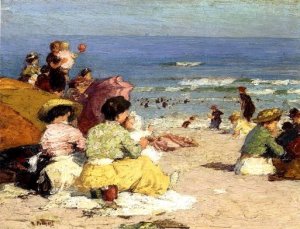 Main Product Photo of Beach Scene 4 Painting by Edward Potthast