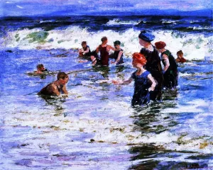 Beach Scene 5 by Edward Potthast - Hand-Painted Oil Painting Reproduction