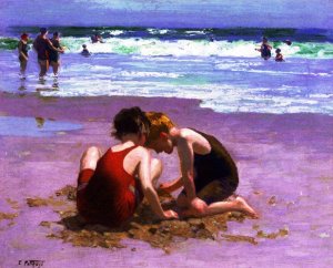 Main Product Photo of Beach Scene 7 Painting by Edward Potthast