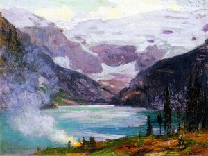 Main Product Photo of Camp by Lake Louise Painting by Edward Potthast