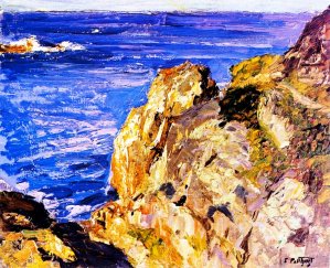 Cliff to the Ocean by Oil Painting Reproduction