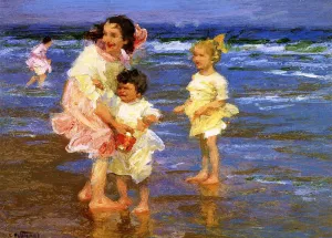 Cold Feet by Edward Potthast - Hand-Painted Oil Painting Reproduction