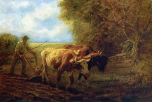 Main Product Photo of Fall Plowing Painting by Edward Potthast