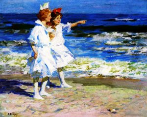Main Product Photo of Girls On The Beach Painting by Edward Potthast