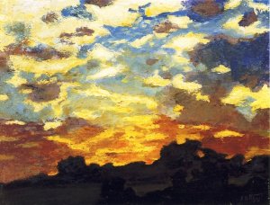 Main Product Photo of Golden Sunset Painting by Edward Potthast