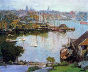 Harbor Village by Edward Potthast Oil Painting Reproduction