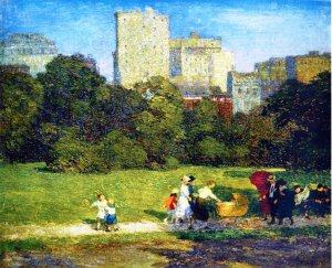 Main Product Photo of In Central Park Painting by Edward Potthast