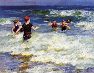 Main Product Photo of In the Surf Painting by Edward Potthast