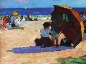 Making Repairs by Edward Potthast - Hand-Painted Oil Painting Reproduction