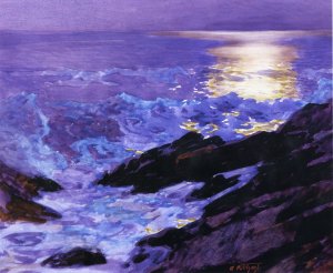 Main Product Photo of Moonlight on the Coast Painting by Edward Potthast