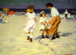 Ocean Breezes by Edward Potthast - Hand-Painted Oil Painting Reproduction