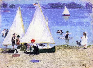 Off Shore by Edward Potthast - Hand-Painted Oil Painting Reproduction