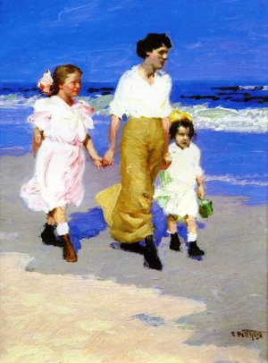 Main Product Photo of On the Beach II Painting by Edward Potthast