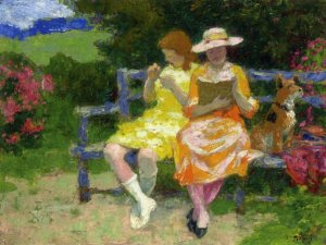 Main Product Photo of Park Bench Painting by Edward Potthast