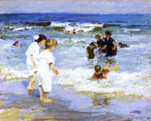 Main Product Photo of Playing in the Water Painting by Edward Potthast