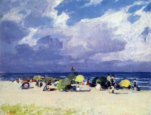 Purple Beach Scene by Oil Painting Reproduction