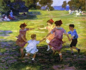 Main Product Photo of Ring Around the Rosie Painting by Edward Potthast