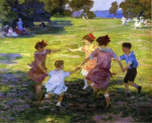 Ring Around the Rosie by Edward Potthast - Hand-Painted Oil Painting Reproduction