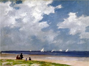 Main Product Photo of Sailboats off Far Rockaway Painting by Edward Potthast