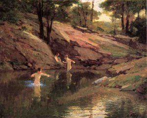 Main Product Photo of The Swimming Hole Painting by Edward Potthast
