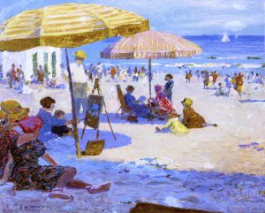 Main Product Photo of Umbrellas and the Sun Painting by Edward Potthast