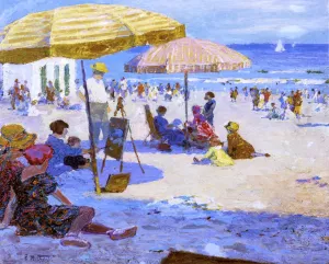 Main Product Photo of Umbrellas and the Sun Painting by Edward Potthast