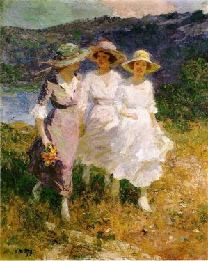 Walking in the Hills by Edward Potthast Oil Painting Reproduction