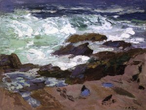 Main Product Photo of Wild Surf, Ogunquit, Maine Painting by Edward Potthast