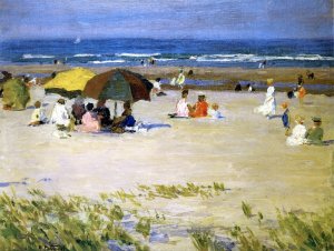 Main Product Photo of Woman with White Robe Painting by Edward Potthast
