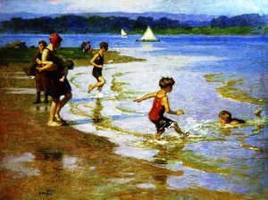 Young Bathers 2 by Edward Potthast Oil Painting Reproduction